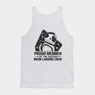 Member Satoshi Moon Landing Crew Funny Bitcoin BTC Tank Top